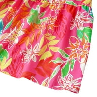 Dyegold Sundresses za žene casual plaža - Sundresses za žene kvadratni vrat bez rukava cvjetni print kravatak
