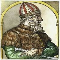 Ivan III. NCALLED IVAN VELIKI. Grand Duke od Rusije, 1462-1505. Color Woodcut, 16. stoljeće. Ispis plakata
