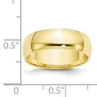 Lagani polukružni prsten od žutog zlata, veličine 5,5