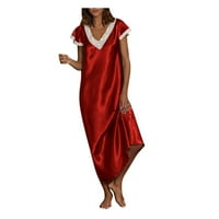Ženske kratke rukave v vrat kućna odjeća pidžama dugačka haljina spavaćice za spavanje ženke