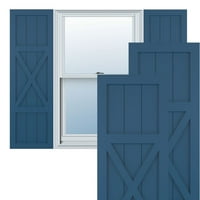 Ekena Millwork 15 W 72 H TRUE FIT PVC CENTER X-TOBORD FARMHOUSHhouse Fiksna nosača, Sojourn Blue