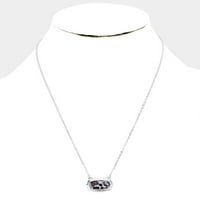 Sjajni srebrni lanac s piercingom, smeđa ogrlica sa životinjskim printom