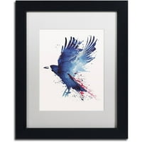 Zaštitni znak likovna umjetnost 'Krvava vrana' platno umjetnost Roberta Farkasa, bijela mat, crni okvir