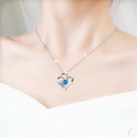 Pokloni za Valentinovo Ženska srebrna ogrlica Prosinačka ogrlica s kamenom za rođenje ogrlica s privjeskom od