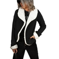 Ženski modni jednobojni debeli plišani kaput-kardigan dugih rukava Majice bluza casual kardigan lagani kaput za