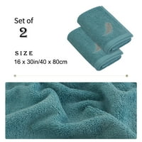 Jedinstvene ponude vezene ručnike od pamuka od 2, teal plava