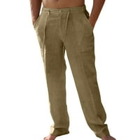 Muškarci proljeće i ljeto povremeni svi odgovaraju solidnoj boji pamučne modne hlače labave hlače za plažu teretne
