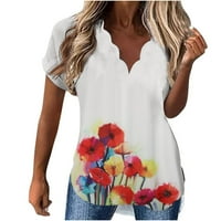 Ženska modna ležerna ljetna bluza s kratkim rukavima s printom na kopčanje Iz e-maila