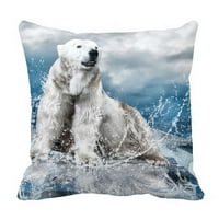 Bijeli lovac na polarni medvjed na ledu u vodi kapi za ležaj dekor jastučići jastučići s patentnim zatvaračem