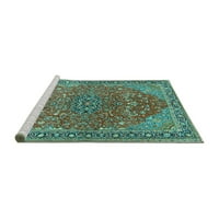 Tradicionalni pravokutni perzijski tepisi u tirkizno plavoj boji, 3' 5', koji se mogu prati u perilici od strane