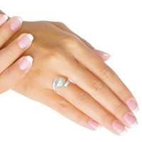Srebrni prsten od sterling srebra za Tinejdžerke Bijeli prirodni biserni biser srebrni prsten s aprilskim rođendanskim