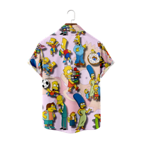 Havajske košulje za muškarce i dječake u širokom kroju Simpsons, Ležerne havajske košulje kratkih rukava s gumbima,