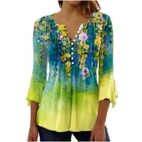Ženske majice s cvjetnim printom, majice s kratkim rukavima s kratkim rukavima, Bluza s kratkim rukavima, majica