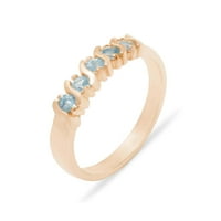 Ženski prsten vječnosti s prirodnim plavim topazom od ružičastog zlata 14k britanske proizvodnje - opcije veličine-dostupne