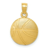 Karat u karats 14K žuto zlato košarkaški privjesak šarm s 14K žutim zlatom Lagana ogrlica užeta užeta 20 ''