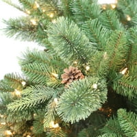 Umjetno božićno drvce od bora Montana, visoko 7,5 Stopa, osvijetljeno, zeleno