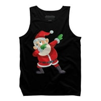 Božićni udubljeni Djed Mraz mens crni grafički tenk Top - Dizajn od strane ljudi XL