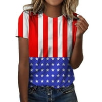 Košulje za žene grafički dan neovisnosti za ispis dnevne ljetne košulje za ONCEN TENK TOPS American 4. srpnja