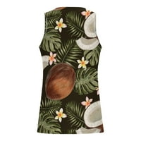 Tankira za muškarce Havajski veliki i visoki voćni print rukav bez rukava okrugli vrat Majice casual Brzo suho