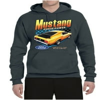Wild Bobby, Ford Yellow Mustang Horsepower Automobili i kamioni unise grafička dukserica, ugljen, medij