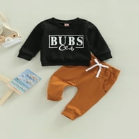 Komplet odjeće za dječake s printom slova S kapuljačom s dugim rukavima + hlače