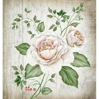 Ploča od tkanine akvarel Vintage blooming English Rose