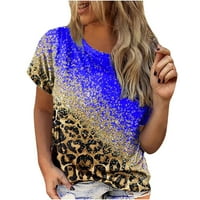 Ženske ljetne modne majice i bluze u boji leoparda s blokovima, temperamentne majice s tunikom za tinejdžerice,