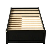 Espresso za skladištenje drveta s dvostrukim okvirom kreveta, platforma blizanaca s čvrstim letvicama i ladicama,