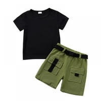 Komplet odjeće za dječake vrhovi kratkih rukava, kratke hlače s elastičnim pojasom, ljetna odjeća, Veličina 2