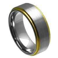 Prsten od volframovog karbida vjenčani prsten od žutog zlata za muškarce i žene