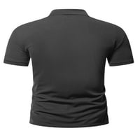Muška ljetna majica s patentnim zatvaračem u četvrtini, jednobojni široki vrhovi kratkih rukava s reverom, ležerna