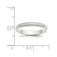14k lagani polukružni zaručnički prsten od bijelog zlata s finim zrnom veličina 9030