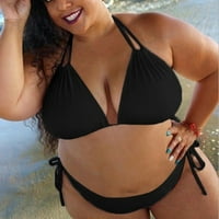 Ženski jednodijelni Push-up bikini komplet Plus size kupaći kostim kupaći kostim kupaći kostim u crnoj boji