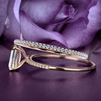 Set vjenčanih prstenova u stilu Art Deco dijamant Moissanite smaragdno izrezan 1 karat Starinski zaručnički prsten