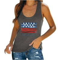 Ženska majica s američkom zastavom, majice za žene od 4. srpnja, Ležerne majice bez rukava s okruglim vratom,