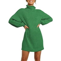 Modni Ženski jednobojni džemper s dugim rukavima džemper s dolčevitom puloverom pulover Ženski džemper s visokim