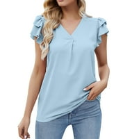 Bluze za Žene, Ležerne ženske ljetne majice, bluza s izrezom u obliku slova B i rukavima, poslovni casual vrhovi