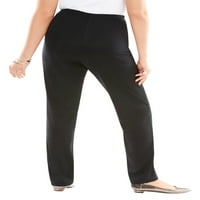 Ženske pletene hlače Plus-Size s naborima sprijeda