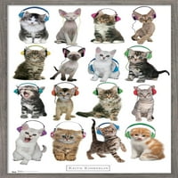 Keith Kimberlin - plakat na zidu s mačićima i slušalicama, 14.725 22.375