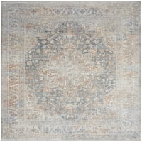 Bezvremenski klasik perzijski tepih od bjelokosti u plavoj boji 9 '10 13'