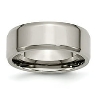 Sivi titanijski prsten bend vjenčana kotača Edge Edge poliran