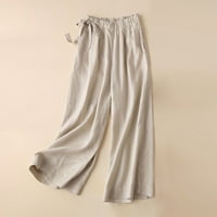 Ženske hlače A. M., Plus Size, jednobojne široke bež hlače visokog rasta, veličina 3 inča