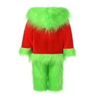 Božićni karnevalski kostim za djecu, dječake i djevojčice, zeleno pahuljasto čudovište, kostime Djeda Mraza