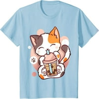 Mačka Boba čaj teen anime Kava neko Majica