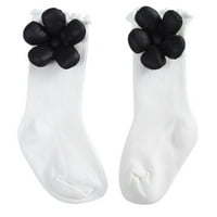 Dječake čarapa mekanih donjih cipela cvjetni ukras princeze podne čarape bijele s