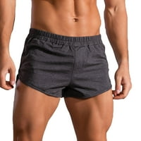 Muške kratke hlače od tri točke, sportske jednobojne pamučne hlače, elastične kratke hlače Na vezanje srednjeg