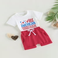Komplet odjeće za dječake za 4. srpnja: majica kratkih rukava i kratke hlače, Odjeća za dječake za Dan neovisnosti