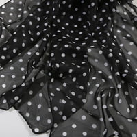 160 * Ženski dugi mekani šal u točkicama s imitacijom svilenog šala, crni