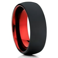 Vjenčani prsten od crvenog volframa, vjenčani prsten, prsten od volframovog karbida, Crni vjenčani prsten, Kićanka