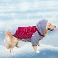 Jiaroswwei pseći kaput zadebljani plišana topla kapuljača odvojiva velika džepna odjeća za pse s rupom za vuču